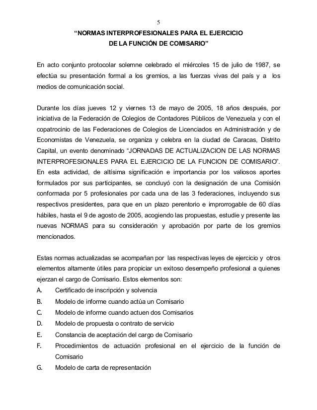 SECP 6 Normas Interprofesionales para el ejercicio de la 