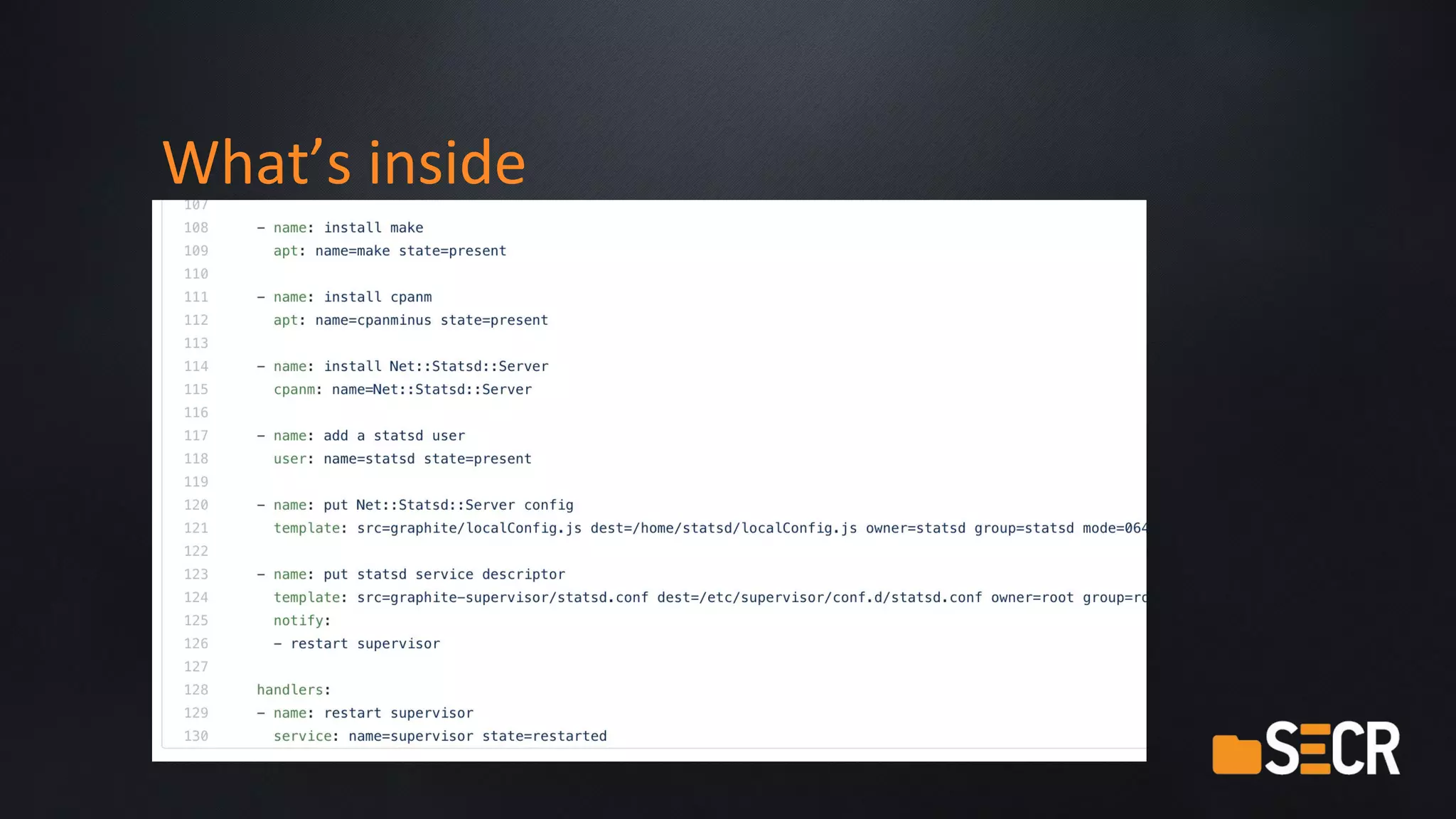 What’s inside
● I need to configure a cluster of something
● Raise your hands if you like it!
 