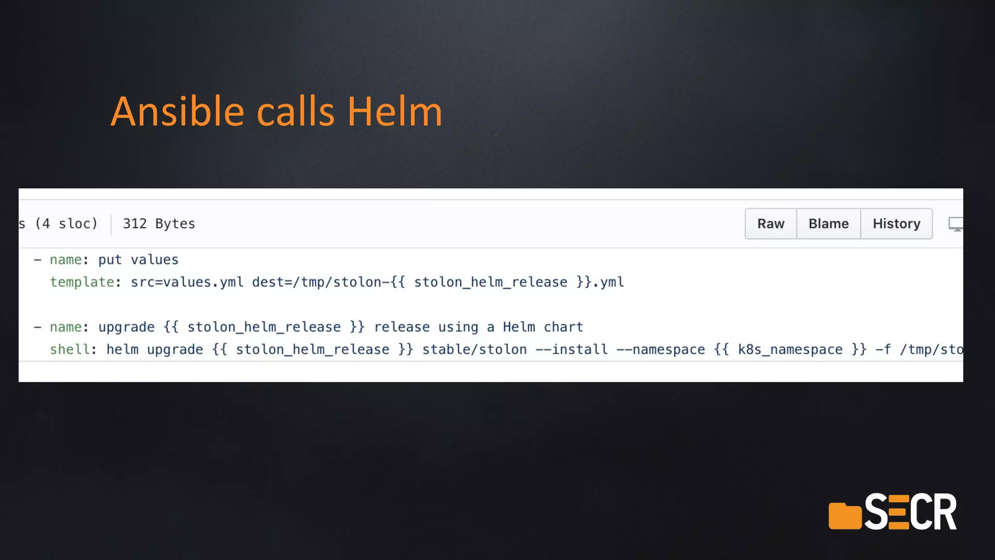 Ansible calls Helm
 
