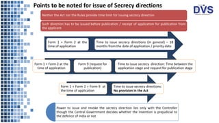 Secresy Form Secrecy directions and Restoration of Patents | PPTX
