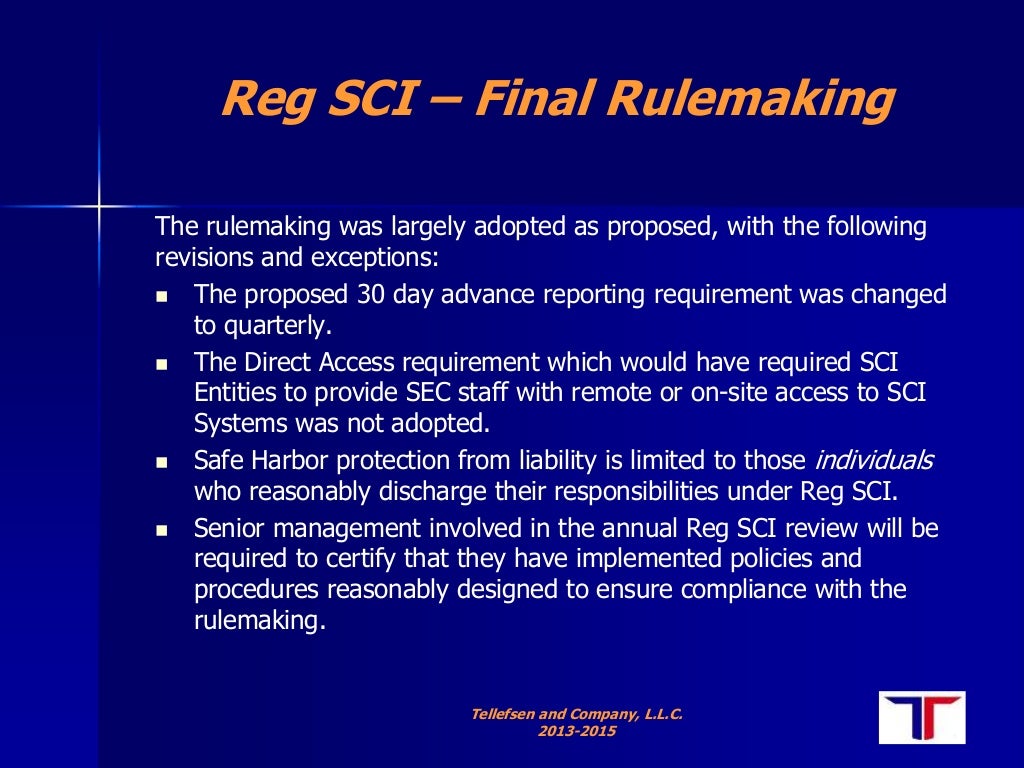SEC Regulation SCI: Automation Review Compliance