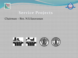 Chairman – Rtn. N.S.Saravanan
Service Projects
 