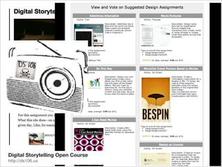 Digital Storytelling Open Course
http://ds106.us
 