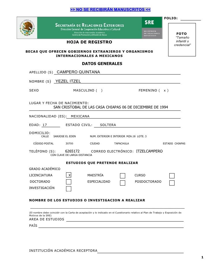 Resultado de imagen para Solicitud ante la SecretarÃ­a de Relaciones Exteriores