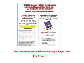 Get These Web Article Without Putting A Single Dime It’s Free ! 