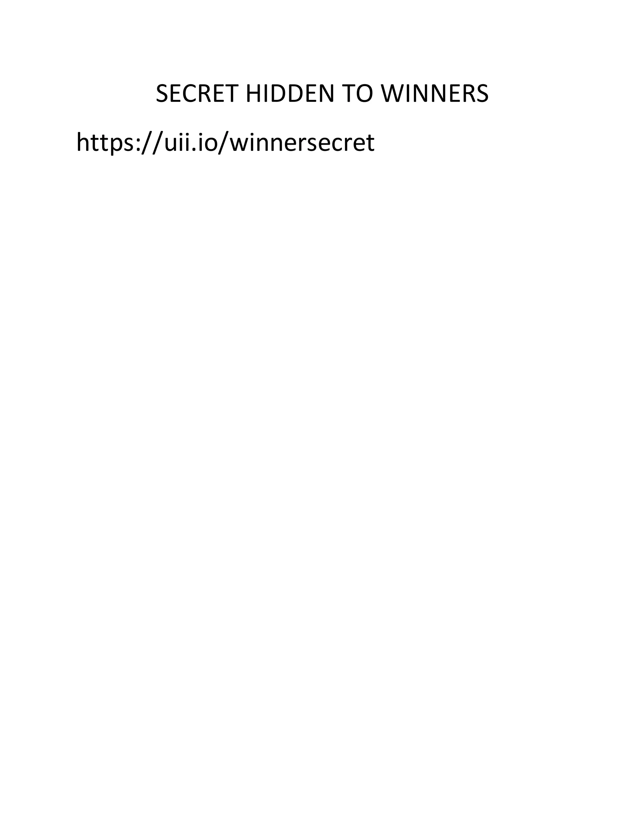Secret hidden to winners PDF