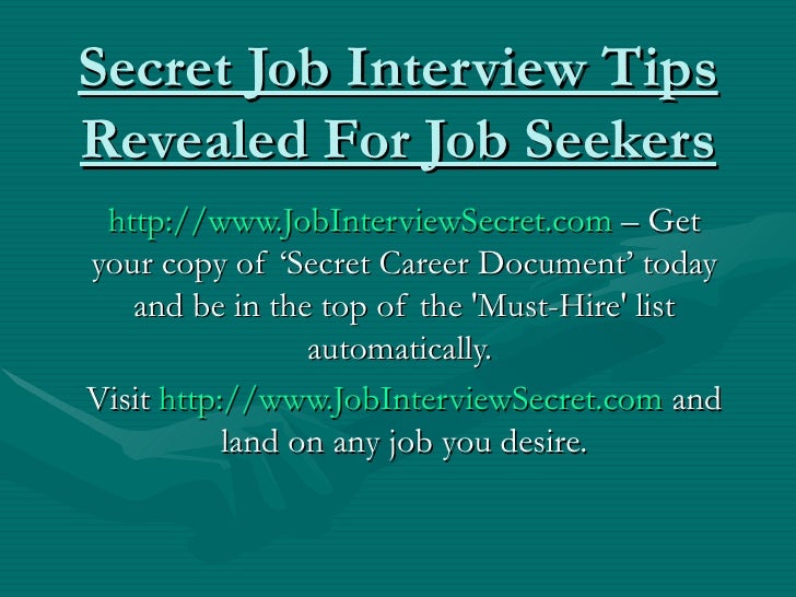 Secret Job Interview Tips Revealed For Job Seekers