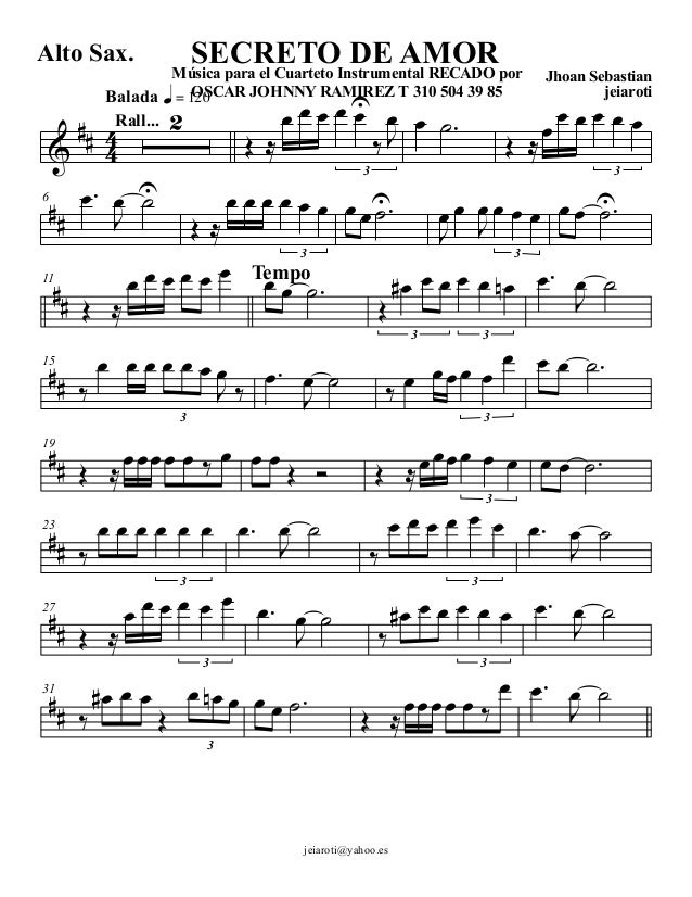 Secreto de amor alto sax.