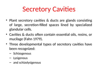 Secretory System are there in plant cells. | PPTX