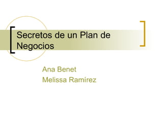 Secretos De Un Plan De Negocios