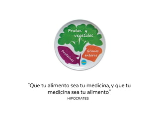 "Que tu alimento sea tu medicina,y que tu
medicina sea tu alimento"
HIPOCRATES
 