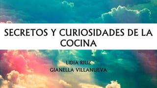 SECRETOS Y CURIOSIDADES DE LA
COCINA
LIDIA RIUZ
GIANELLA VILLANUEVA
 