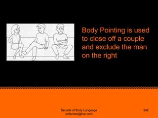 Body Pointing is used
             to close off a couple
             and exclude the man
             on the right




Se...