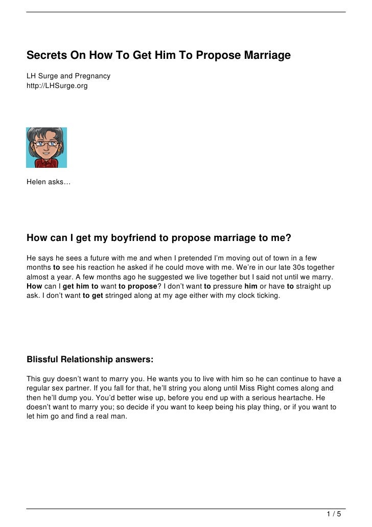 Secrets On How To Get Him To Propose Marriage