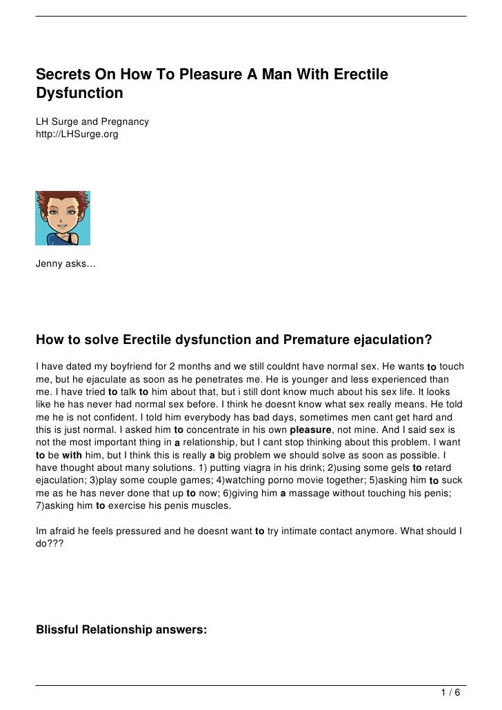 Secrets On How To Pleasure A Man With Erectile Dysfunction