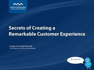 @normalmode
                                                            s



Secrets of Creating a Remarkable Customer Experience
 