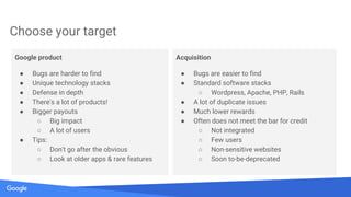 Secrets of Google VRP by: Krzysztof Kotowicz, Google Security Team
