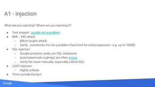 Secrets of Google VRP by: Krzysztof Kotowicz, Google Security Team