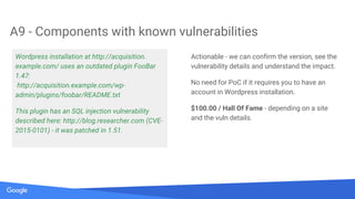 Secrets of Google VRP by: Krzysztof Kotowicz, Google Security Team