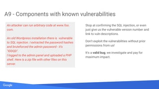 Secrets of Google VRP by: Krzysztof Kotowicz, Google Security Team
