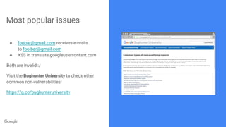 Secrets of Google VRP by: Krzysztof Kotowicz, Google Security Team