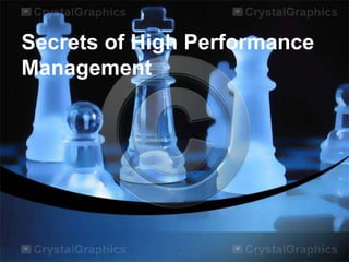 Secrets of High Performance
Management
 