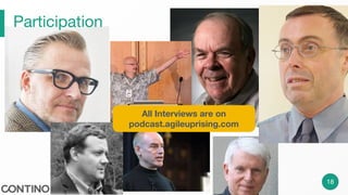 Participation
18
All Interviews are on
podcast.agileuprising.com
 