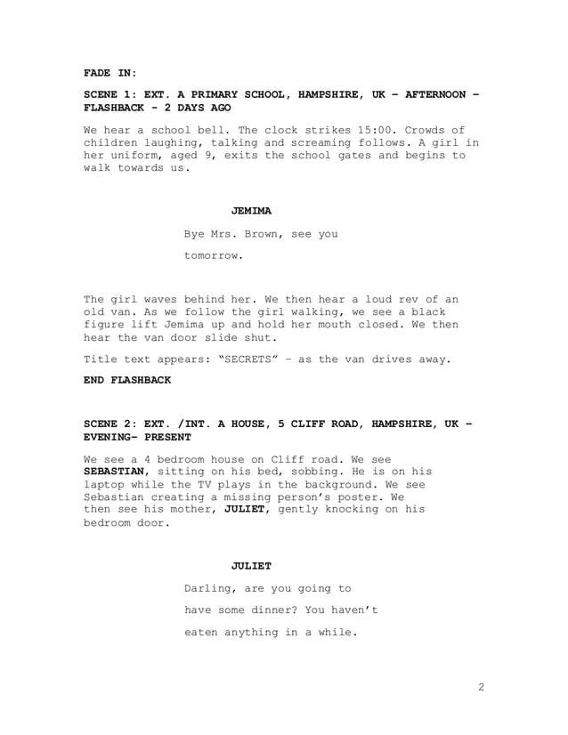 Secrets script draft 3 | PDF