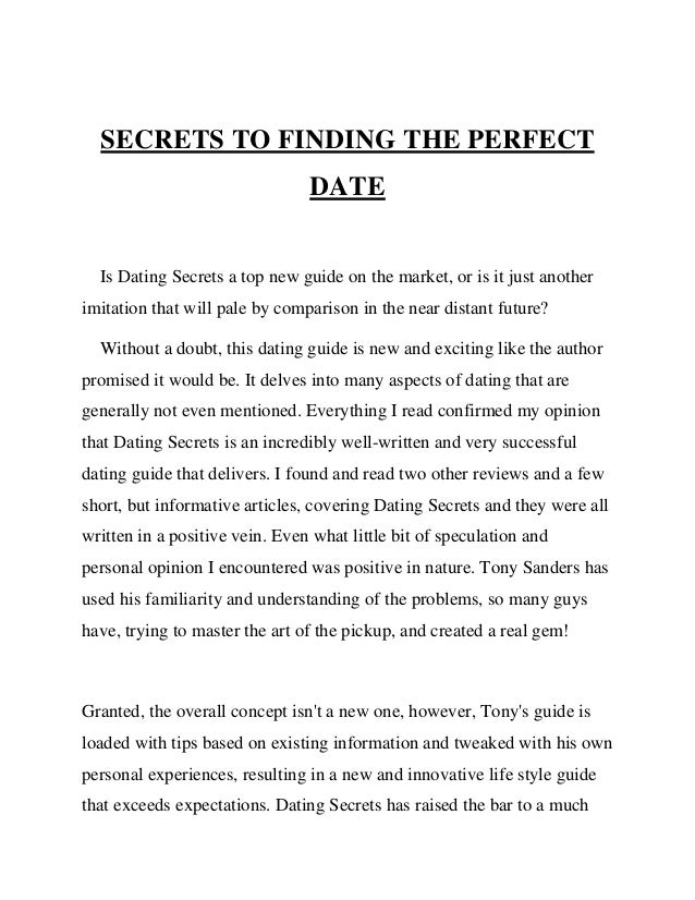 Secrets to finding the perfect date