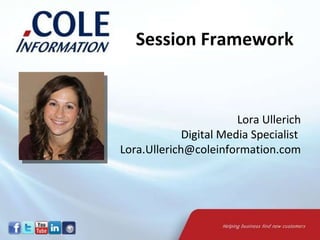 Lora Ullerich Digital Media Specialist  [email_address] Session Framework 