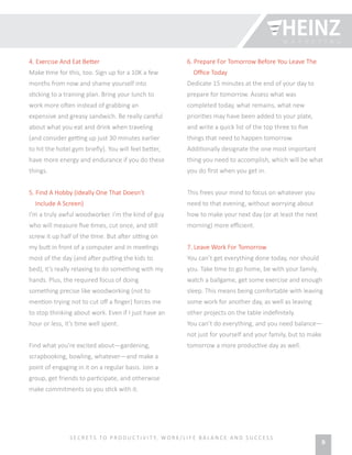Secrets to productivity, work life balance and success | PDF