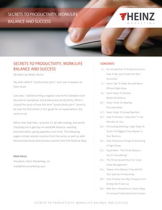 Secrets to productivity, work life balance and success | PDF