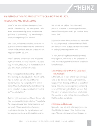 Secrets to productivity, work life balance and success | PDF