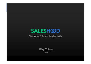 Elay Cohen
CEO
Secrets of Sales Productivity
 