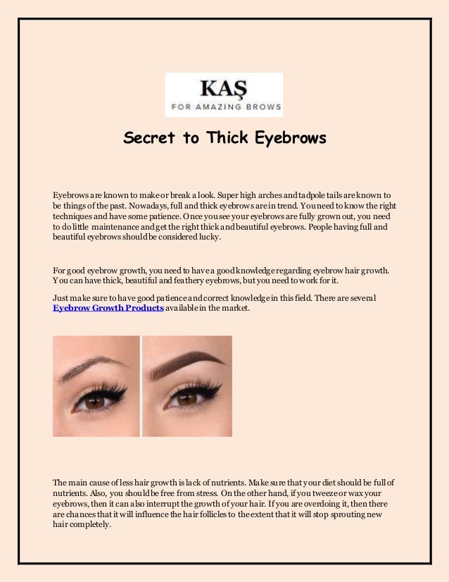 Secret To Thick Eyebrows