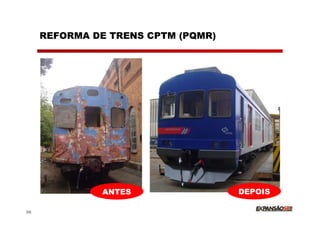 REFORMA DE TRENS CPTM (PQMR)




              ANTES                 DEPOIS

30
 