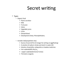 Secret writing in forensic science .pptx
