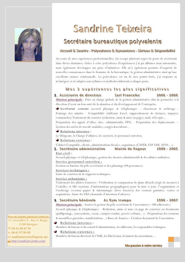 cv gratuit secretaire polyvalente