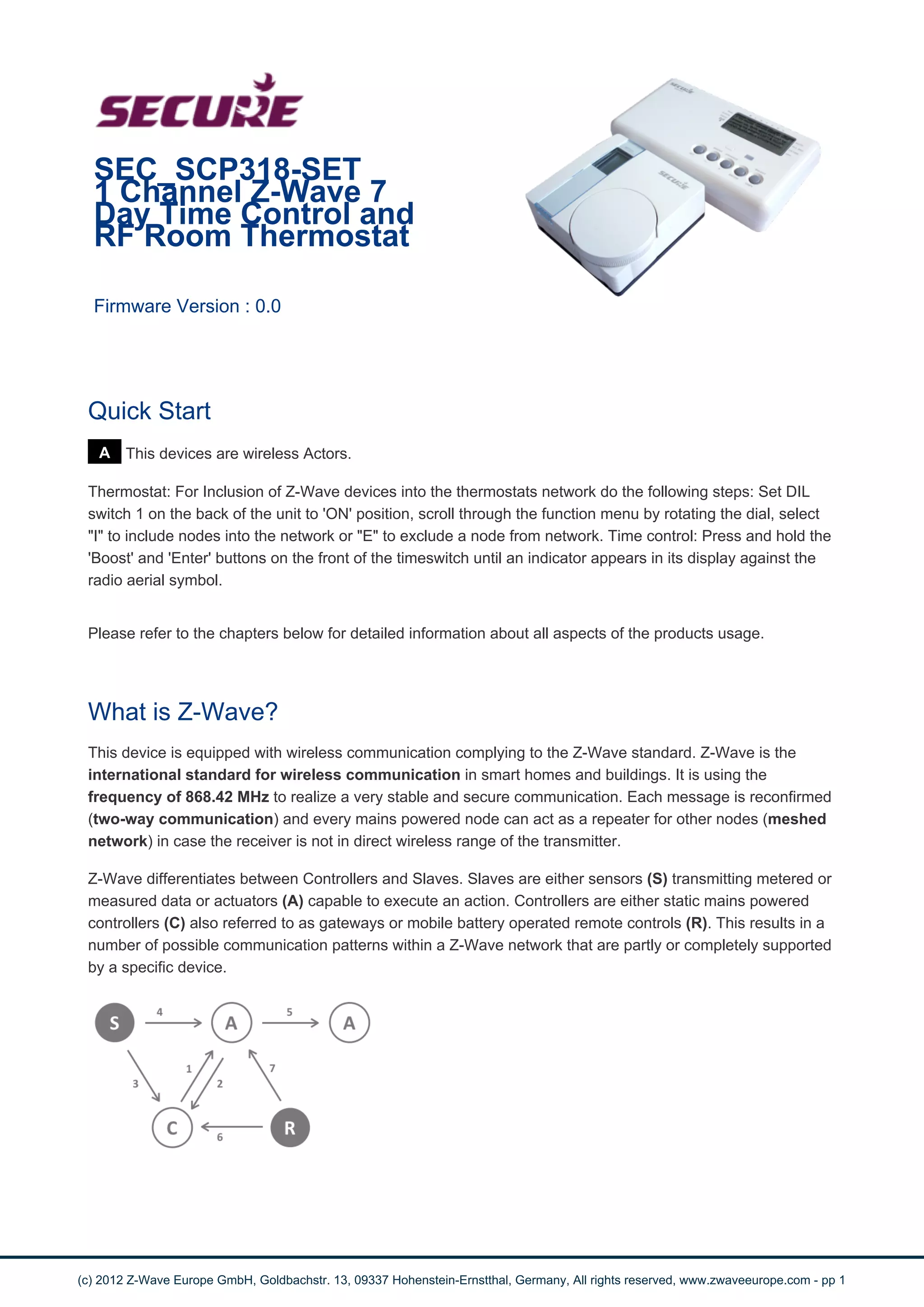 manual SECURE programmer heating thermostat | PDF
