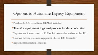 Secsgem for legacy semiconductor equipment | PDF