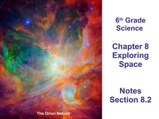 6 th  Grade Science  Chapter 8 Exploring Space Notes Section 8.2 The Orion Nebula 
