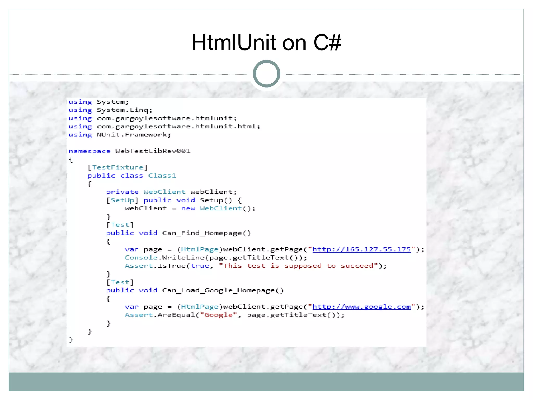 HtmlUnit on C#
 