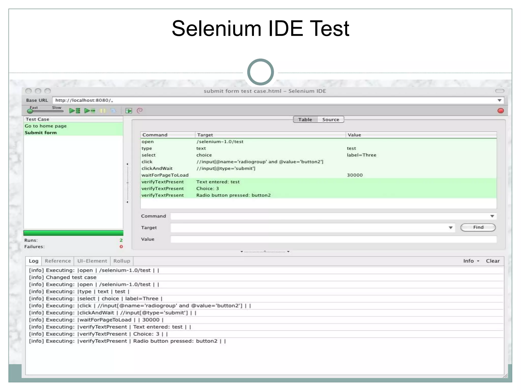 Selenium IDE Test
 