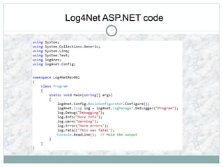 Log4Net ASP.NET code
 