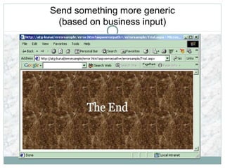 Send something more generic
(based on business input)
 