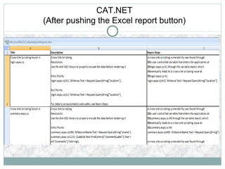 CAT.NET
(After pushing the Excel report button)
 