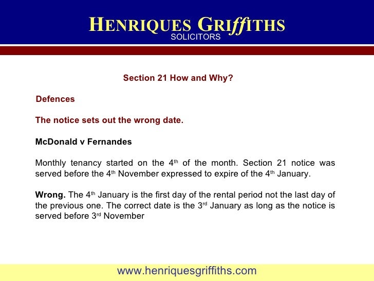 a section 21 notice to