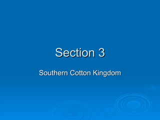 Section 3 Southern Cotton Kingdom 