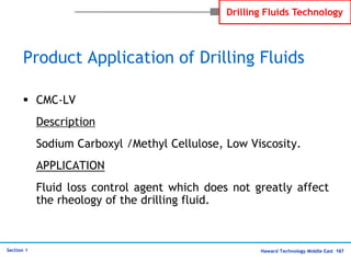 Haward Technology Middle East 167
Section 1
Drilling Fluids Technology
Product Application of Drilling Fluids
 CMC-LV
Des...