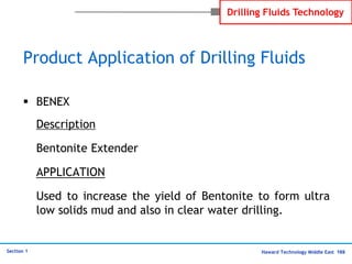 Haward Technology Middle East 169
Section 1
Drilling Fluids Technology
Product Application of Drilling Fluids
 BENEX
Desc...